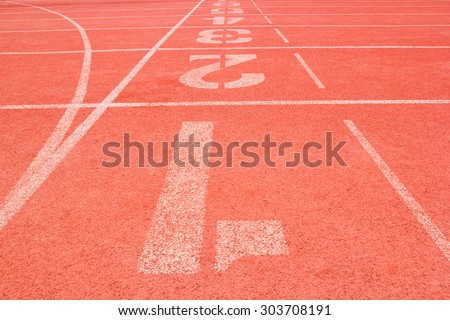 Athletics Track Start Lane Number