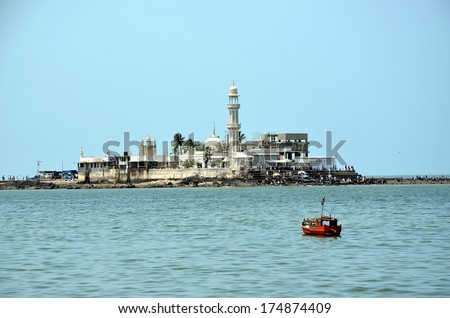 Mosque Haji Ali in Mumbai Mosque was built in 1431 in memory of a rich Muslim merchant Mosque Haji Ali in Mumbai Mosque was built in 1431 in memory of a rich Muslim merchant