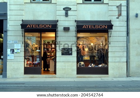 BORDEAUX, FRANCE, OCTOBER 17, 2013: Menswear boutique Atelson  in Bordeaux, France