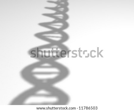 Shadow of DNA strand on a