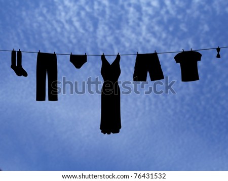 Washing Line Silhouette