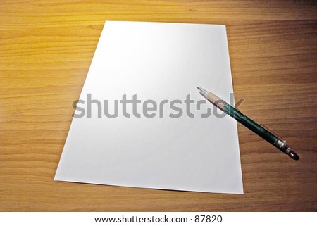 desk with empty paper