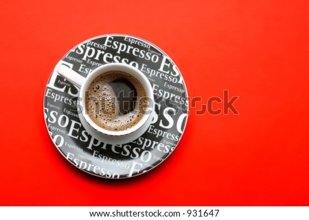 espresso coffee cup and two cookies