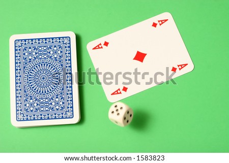 gambling gear, cards and dice