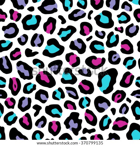 Leopard  skin seamless set patterns fashion 80s-90s. It can be used in printing, website background and fabric design. Vector modern design.