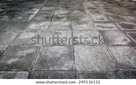 Walking with tile cement.