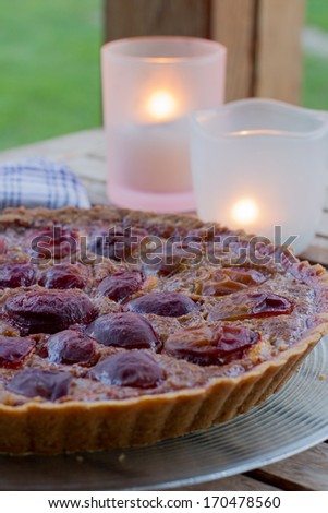 Plum tart - vegan plum frangipane