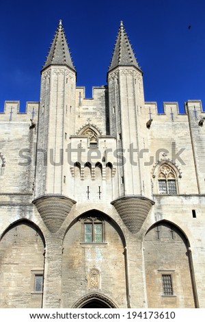 The Popes Palace in Avignon, France, UNESCO World Heritage Site, Popes Palace square