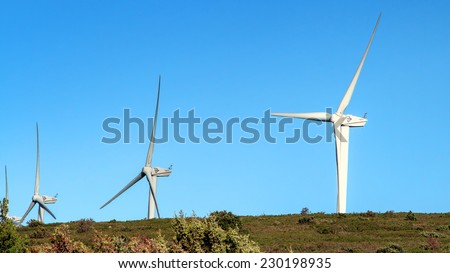VILLEVEYRAC, FRANCE - NOVEMBER, 10, 2014: Wind Park near Villeveyrac, south of France