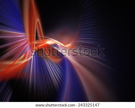 Dynamic red and blue abstract composition