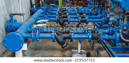 Pipe valve water connection on industry