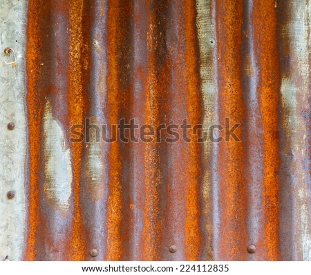 Rusted galvanized iron plate tin roof