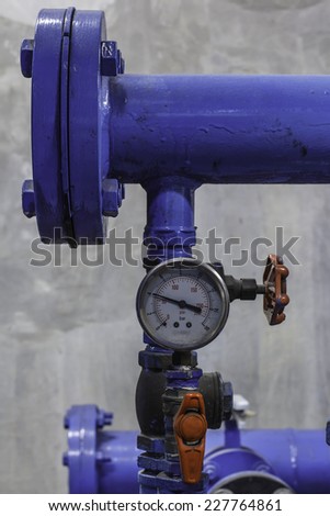 Pipes and valves of system the industry.