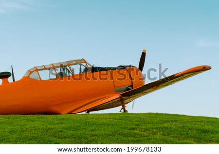 Adventure in the sky, Old airplane, orange, North American T-6G Texan