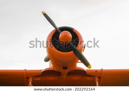 Adventure in the sky, Old airplane, orange,