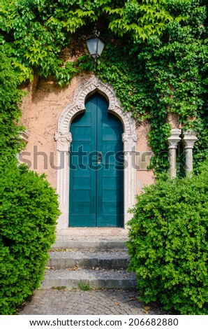 old mysterious door in the garden