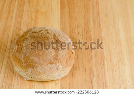 handmade bread, homemade, close-up on wood