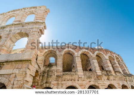old roman arena, ancient roman ampitheater in Verona, Italy