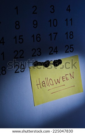 October calendar showing the 31st prominently with a note An October calendar showing the 31st prominently with a note