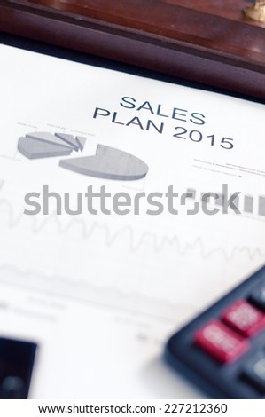 Showing business and financial report, Sales plan