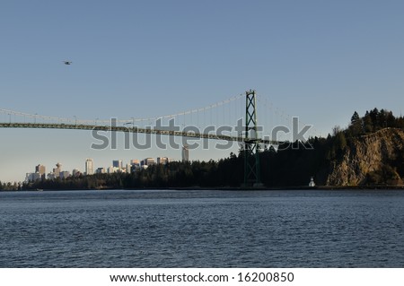 Lions gate bridge from West Vancouver, BC, Canada