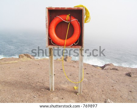 Life saver in Cape Spear, Newfoundland. Cape Spear is the most easterly point in North America.