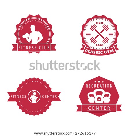 Fitness, Recreation Center, Gym vintage logo, emblems, signs, vector illustration, eps10, easy to edit