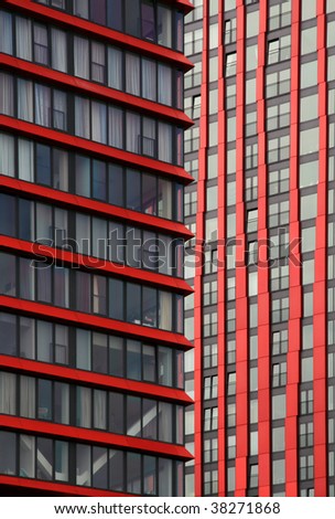 The very modern and innovative tower for apartments, offices and shops, named The Red Apple.