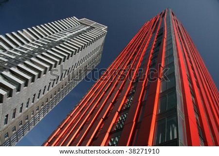 The very modern and innovative tower for apartments, offices and shops, named The Red Apple.