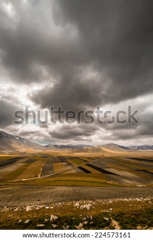 storm is coming on the fields of italy