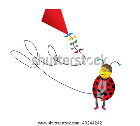 Cartoon Girl Ladybug. Funny Ladybug cartoon on
