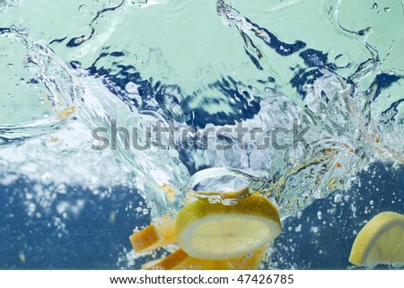 fresh fruit in the water