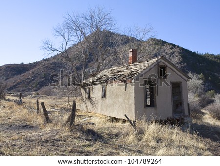 One story building that is part of a ghost town in New Mexico