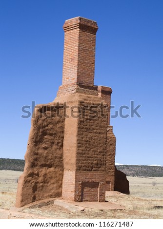 Chimney still standing from an old abandoned fort in New Mexico