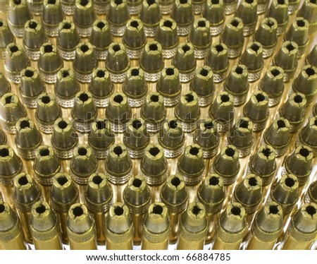 twenty two rimfire ammunition with hollow point bullets that are back lit