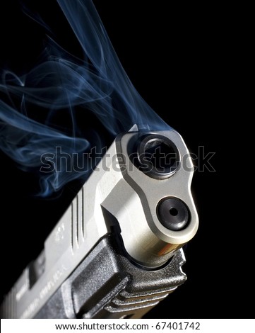 pistol with smoke