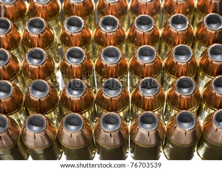 Hollow point bullets with underlighting and that are back lit