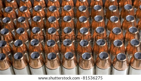 Bullets that have a hollow point with backlighting and rim lighting