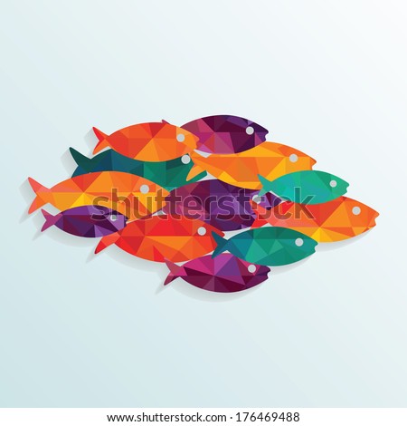 Colorful vector fishes Colorful vector fishes
