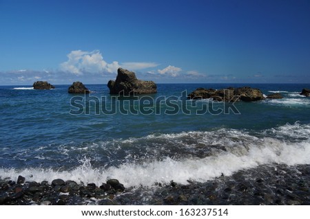 west Pacific ocean and rocks