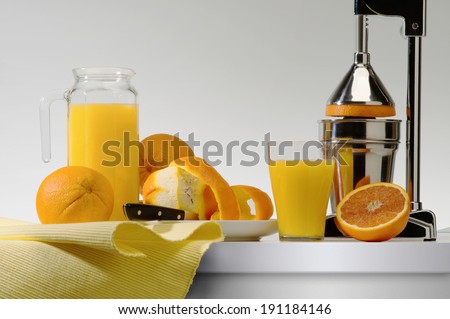 Studio production still life composition with ingredients and tableware