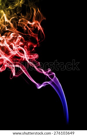Colorful smoke pattern with black background
