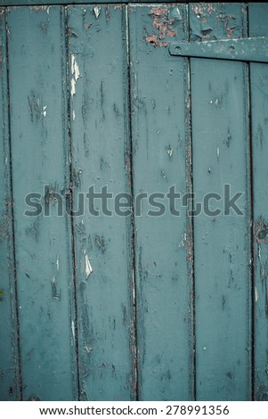 Cracked paint texture on an old wooden door