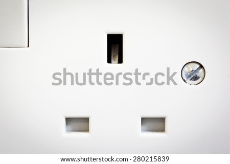 UK three pin electricity plug socket