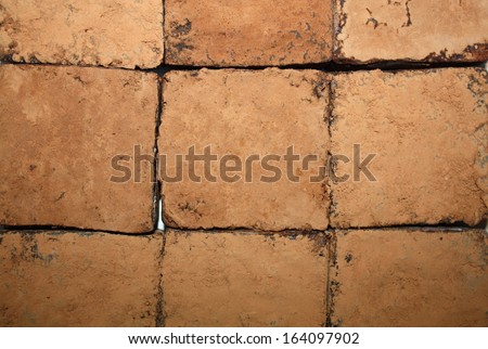 Textured chocolate soap wall with cocoa powder