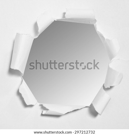Hole in the paper sheet, clipping path.