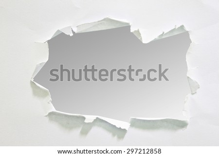 Hole in the paper sheet, clipping path.