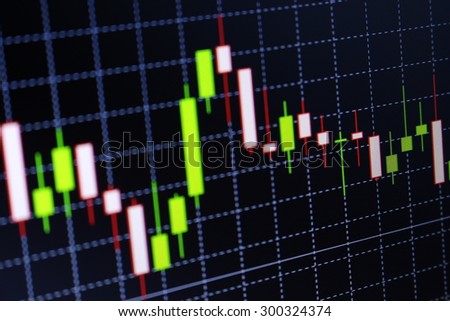Stock market graph and bar chart price display. Abstract financial background trade colorful. Display of quotes pricing graph visualization.