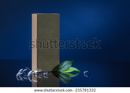 box on a dark blue background