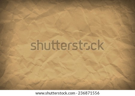 old crumpled paper with vignette lens background